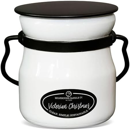 Vista 19 de Milkhouse Candle Company, Castañas asadas, Colección Creamery, Vela de soja perfumada: Vela en tarro de mantequilla, tarro de crema pequeño