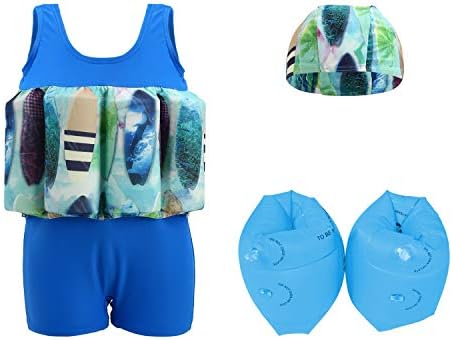 Wowelife Baby Float Suit with Arm Bands Toddler Floating Swimsuit with 8 Removable Buoyancy Sticks for Boys and Girls, 1-4 Years