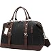 Iblue Genuine Leather Trim Travel Tote Duffel Garment Gym Shoulder Handbag Canvas Overnight Weekender Bag Large#B003(Xl 21'', Grey)