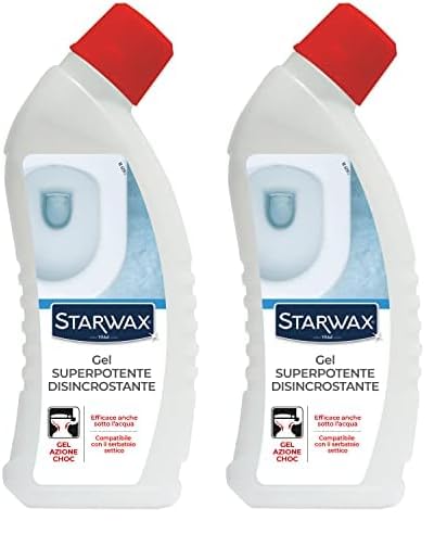 STARWAX - Gel superpotente disincrostante per WC - Azione choc - Compatibile fosse biologiche - Scioglie il calcare - Efficace sul fondo della tazza del WC - Prodotto in Francia - 750ml