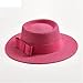 Women's Straw Hat Round Bumpy Surface Flat Top Bowknot Dress Hat Peach pnnrk 56-58CM