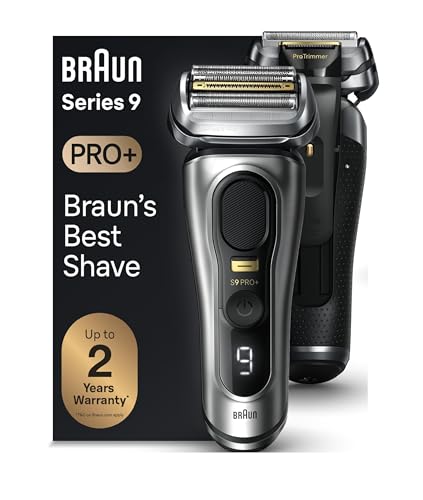 Braun Series 9 9517s PRO+ Electric Razor for Men, 5 Pro Shave Elements & Precision Long Hair ProTrimmer, Charging Stand, Braun’s Best for Smooth Skin, Wet & Dry Electric Razor with 60min Runtime