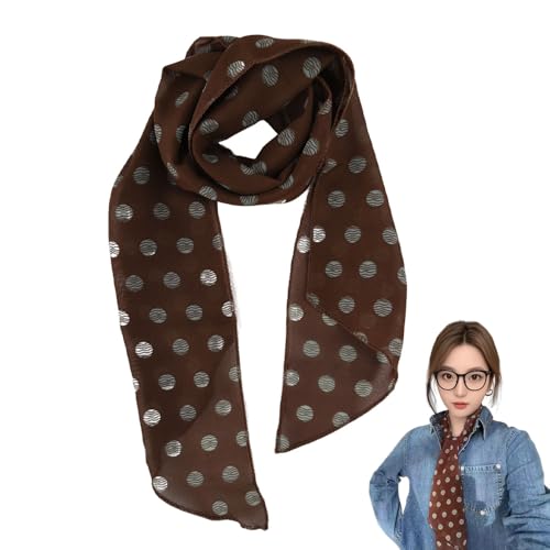 YALLNASL Polka Dot Neck Scarf for Women Girls Retro Silk Neck Scarves 1950s Polka Dots Hair Accessories Vintage Gift Ideas