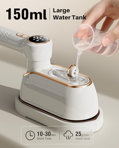 Eue DS-700 Travel Steamer Iron For Clothes, 1200W Portable Handheld Steamer Iron 4Mode With Lcd Display 10S Fast Heating 180° Swivel Handle Powerful Wrinkle Remover, Garment Steamer thumb #3