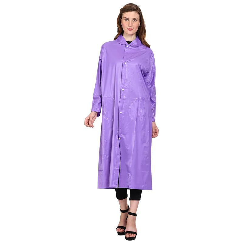 Purple Women's|Girl's Raincoat with Hidden Collar Pocket for Cap (Medium)-image-26
