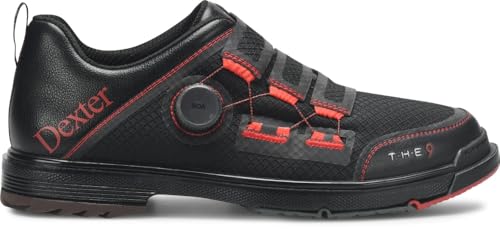 Dexter Mens The 9 Stryker Boa Bowling Shoes (for Right and Left Handed Bowlers. Men's Shoe Sizing) - Black/Red 114