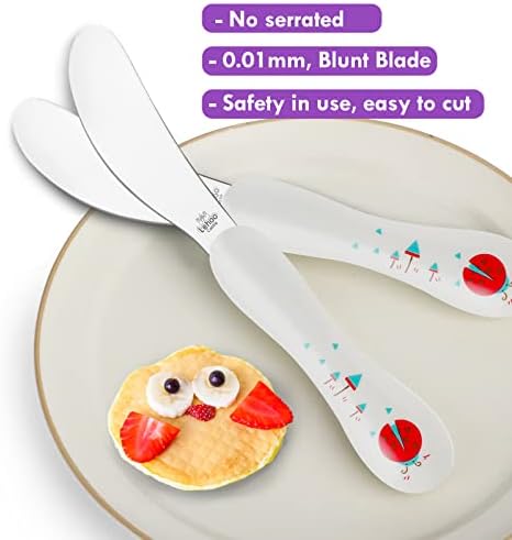 Lehoo Castle Toddler Cutlery 2 Year Old, Childrens Cutlery Set Stainless Steel 6pcs, Kids Cutlery Set Include Childs Knife Fork Spoon Set, Childrens Utensils Plastic Handle