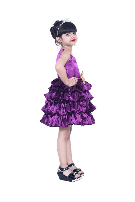 Image of Ripening Baby Girls Baby Girl's Satin Layered Fit & Flare (Wine)