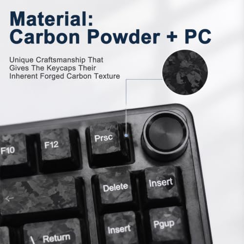 Image of ZORBES 136 Key Forged Carbon Texture Keycap for Mechanical Gaming Keyboard | Cherry Profile Side Printed Font Keycap Set Compatible with Mechanical Keyboard