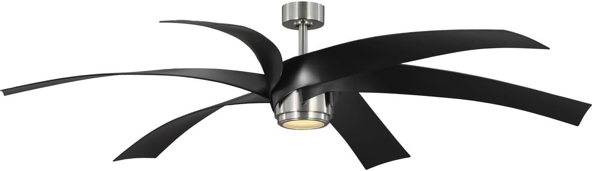 Progress Lighting Insigna Collection 72-in Six-Blade Brushed Nickel Contemporary Ceiling Fan with Matte Black Blades