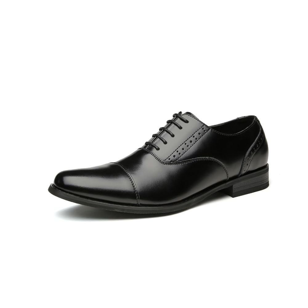 Męskie skórzane buty z brogsem biznesowe Oxford formalne buty biurowe na imprezę na co dzień