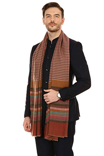Pashtush Mens Fine Wool Striped Muffler, Soft And Warm Stole Scarf #TOP24