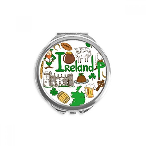 Miroir de maquillage Irlande rond pour retouches express en voyage et déplacements professionnels