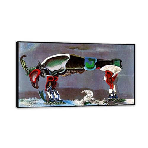 Peinture abstraite Max Ernst pour décoration salon de 30x55cm