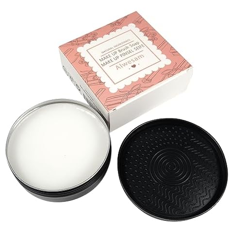 Makeup Brush Sponge Soap Cleaner with Silicone Scrubber Cleaning Mat (Large,3.52 oz) Cover