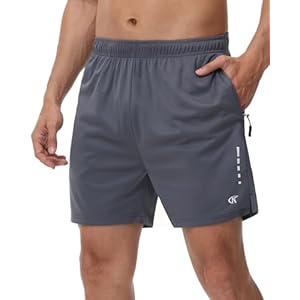 Tyhengta Men’s Shorts Quick Dry Running Shorts Sports Gym Shorts Athletic Jogging Shorts Workout Shorts with Zip Pockets