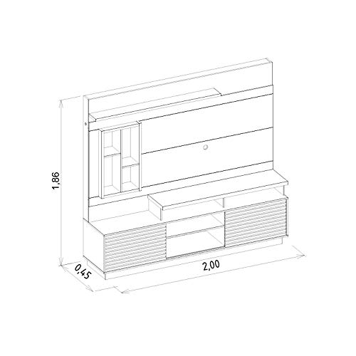 Estante Home Painel para TV até 65 Pol. Eldorado Off White/Nogueira - Linea Brasil