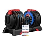 DH FitLife Manubrio Regolabile 24 kg, Regolazione Rapida, 12 Livelli da 3 a 24 kg, Manubrio Palestra Singolo in Ghisa, Impugnatura Antiscivolo, Salvaspazio per Home Gym (1 Pezzo)