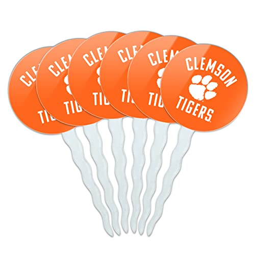 Clemson University Tigers Logo Cupcake Picks Toppers Decoration Set of 6