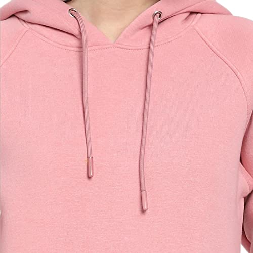 Image of Bewakoof Women's Solid Regular Fit Full Sleeve Cotton Poly Hoodies