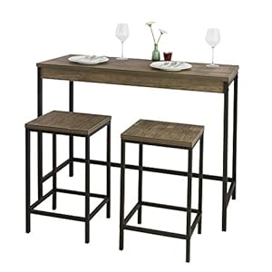 SoBuy OGT30-N 3-teiliges Bartisch Set