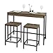 SoBuy OGT30-N Lot Table et Tabourets de Bar de Style Industriel Ensemble Table de Bar + 2 Tabourets Jeu de Bar Table Haute Chaise Haute