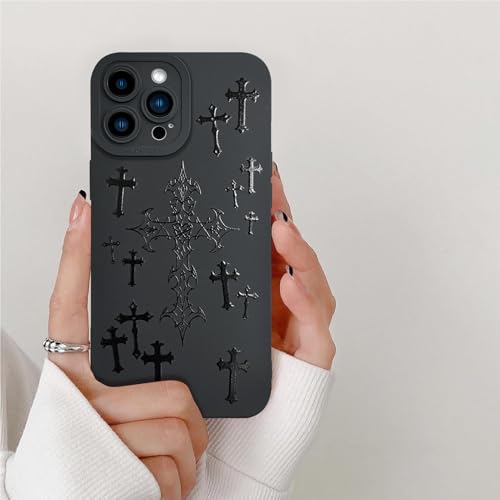KANGHAR for iPhone 13 Pro Case Aesthetic Blessed Cross Jesus Christian Goth Designed for Women Girls Men, Full Camera Protection Slim Fit Soft TPU Shockproof Protective Cover - Black by KANGHAR - Used condition - Image 6