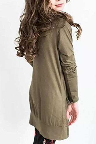 Geckatte Toddler Girls Boyfriend Cardigan Open Front Casual Long Sleeve Outerwear With Pockets #TOP2