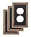 Franklin Brass W35059V-VBC-C Classic Beaded Single Duplex Wall Switch Plate/Cover, 3 pack Bronze With Copper Highlights