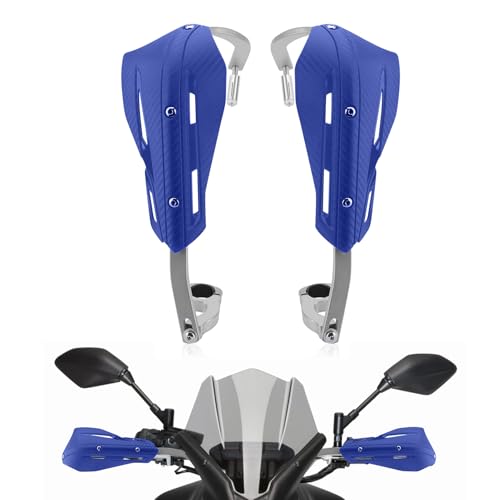 WODHMIEY Universeller Motorrad-Handschützer, Verstellbar, Aus Aluminiumlegierung&PP-Kunststoff, Stoßfest, Schützt Vor Regen, Staub&Schlamm,Silberner Griff