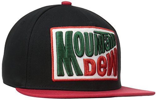 Mountain Dew Men's Retro Embroidered Logo Baseball Cap, Cotton Twill