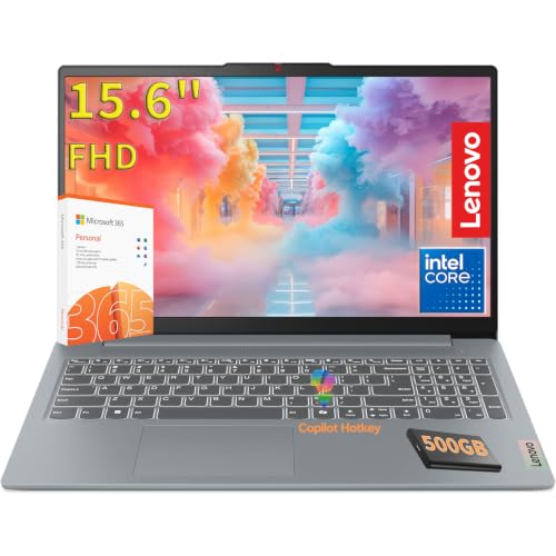 Lenovo 15.6 FHD Laptop Computer, 8GB DDR5, 128GB Storage 500GB Ext HDD