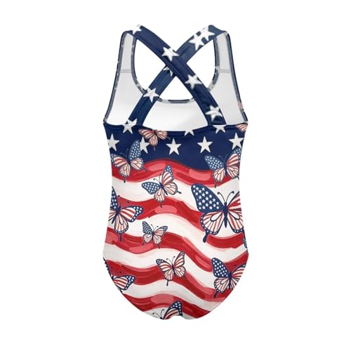 Image of Xpyiqun Swimsuit for Girls One Piece Bathing Suits Size 5-14 Sleeveless Swimwear Cross Shoulder Strap Swimming Wear