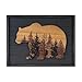 NIKKY HOME Cute Bear in The Forest Decorative Wood Framed Wall Art Prints Cabin Decor, 16" x 12", Gray