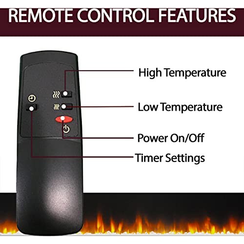 Cambridge Seville 47'' Freestanding Electric Fireplace With Remote| Log Insert | White Mantel | For Rooms Up To 210 Sq.ft. | Storage | Adjustable Heat Settings | 9-Hour Timer #TOP1