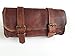 Vintage Motorcycle Genuine Goat Leather 2 Strap Buckle Closure Tool Brown Bag Quick Release Clasp REINFORCED for handlebars,Forks, Sissy Bar - 10