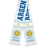 Kytunera World Cup Argentina Soccer Scarf of 2026 Double Sided Argentina Sun Print World Cup scarf Blue White Flannelette Shawl Can be as Fan Gift Fashion Accessories for Men and Women 53x7 Inch