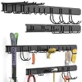 Ultrawall Garage Storage Organization, Garden Tool Organizer Garage Organizer Wall Mount Yard Tool Organizer Rack with 15 Hooks, Heavy Duty Wall Holders,22 Pcs