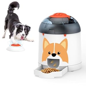 Potaroma Dog Puzzle Feeder Toy, Interactive IQ Training, Electronic Treat Dispenser, Automatic Rechargeable with Remote for Food Dispensing, All Breeds, 280ml Capacity