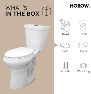 HOROW 21 Inch Tall Toilets, Extra High Toilets with Comfort Chair Height Seat, MAP 1000g, 1.1/1.6 GPF Dual Flush Two-Piece Toilet, Elongated Bowl for Seniors, Pregnant, Disabled & Tall Person, White