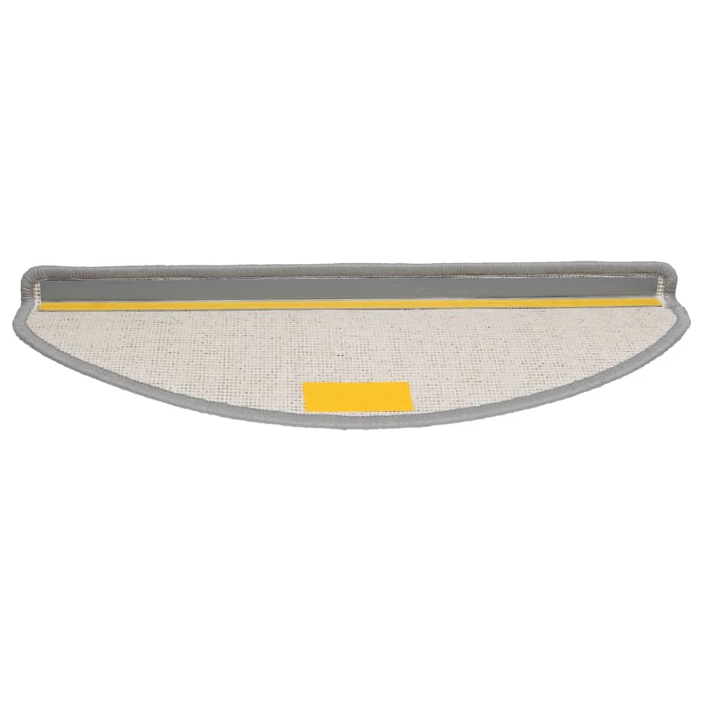 Treppenmatten 20 Stufen 65x21x4 cm Grau Halbrund 100% PP getuftet rutschfest waschbar doppeltes Klebeband Modernes Design für Wohnzimmer Flur Schlafzimmer