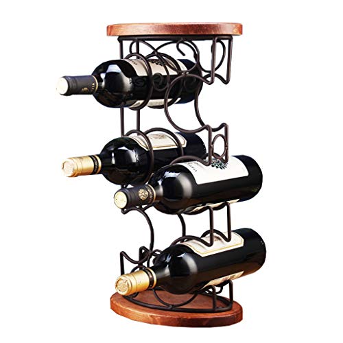 Soporte para botellas de madera maciza fácil de instalar miniatura 1
