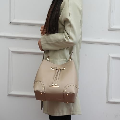 Image of MKF Collection Women's Bucket Bag With Wristlet Wallet, Vegan Leather Hobo Bag Handbag Set Crossbody Bag by Mia K