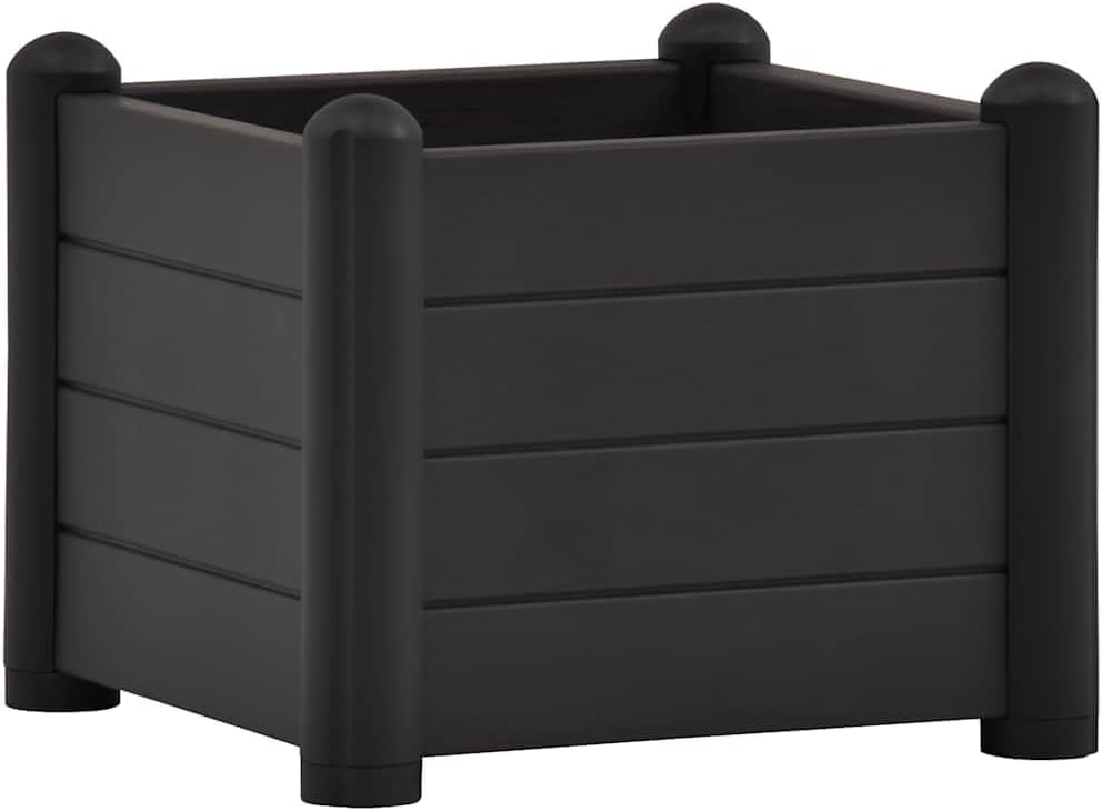 vidaXL Anthracite Garden Raised Bed| 16.9"x16.9"x13.8"| UV, Weather and Frost Resistant Polypropylene (PP) Material| Suitable for Indoor/Outdoor use | 70.9 gal Capacity