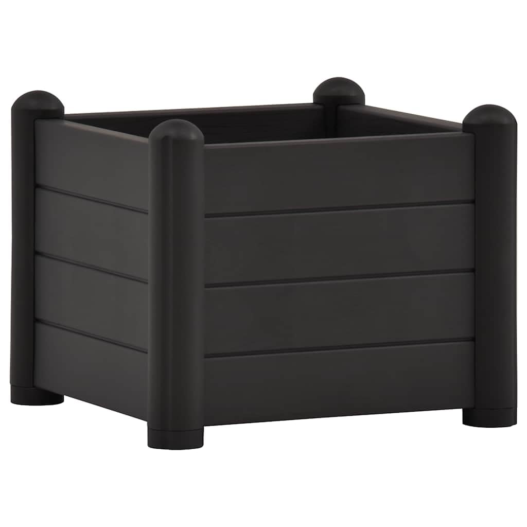 vidaXL Garden Raised Bed Outdoor Planter Patio Planting Bed Garden Plant Flower Box Garden Raised Bed Patio Planter Outdoor PP Anthracite