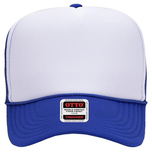 Image of OTTO Polyester Foam Front 5 Panel High Crown Mesh Back Trucker Hats in 97, Bulk, Wholesale