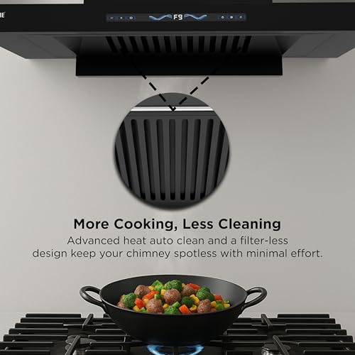 Image of KOCHE STARK 75 BLDC Chimney for Kitchen 75cm | 1500 m /hr Powerful Suction | Gesture & Touch Control | Auto Clean Filterless | 9+1 Turbo Speeds | Low Noise | 12 Years Warranty