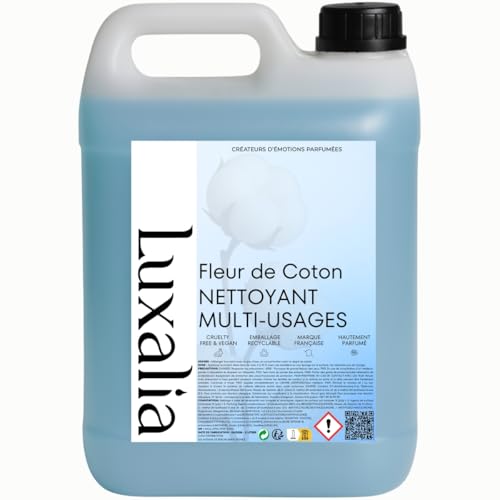 Nettoyant Sol Fleur de Coton - Sols & Multi-Usages - Hautement Parfumé & Ultra Efficace - 5 Litres - LUXALIA