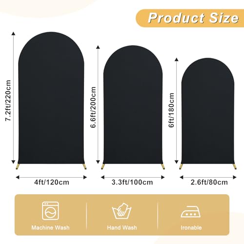 Toile pour arche de mariage extensible noire 2m au tissu stretch premium