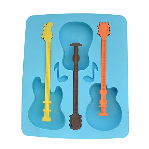 Molde de silicona para hielo con tapa y diseño guitarra miniatura 1